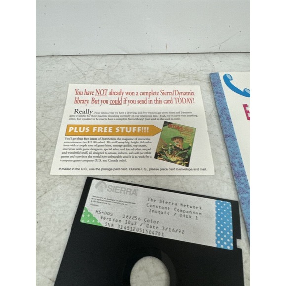 VTG Sierra Network Constant Companion DOS Computer Software 5.25" Floppy Manual - Picture 8 of 10